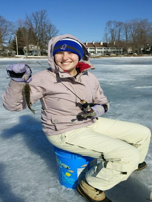 Olivia ice fishing