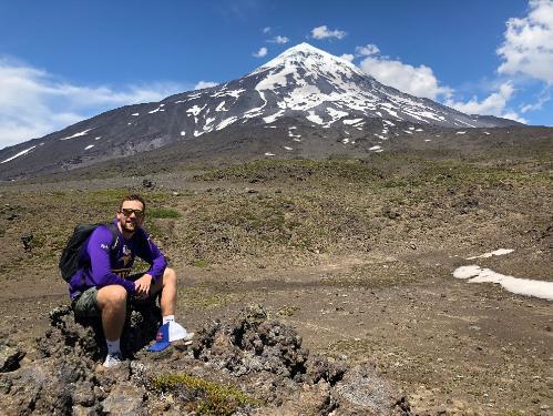 Noah Boldt with mountain